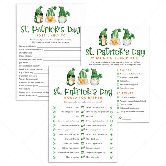 Printable St. Patrick's Day Games for Adults by LittleSizzle