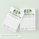 Printable St Paddy's Day Scattergories Game