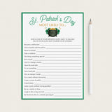 Fun St Patrick's Day Game Most Likely To by LittleSizzle