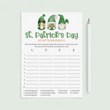 Printable St Paddy's Day Scattergories Game by LittleSizzle