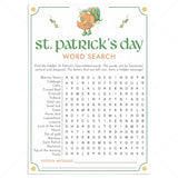 Kids St Patricks Day Game Printable Word Search by LittleSizzle