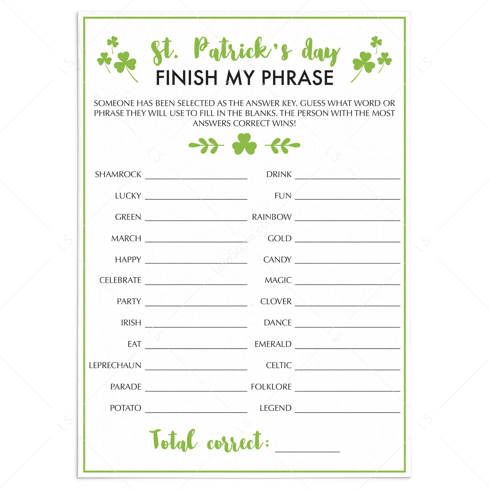 (Teams) Saint Patrick's Day Office Game Finish My Phrase by LittleSizzle