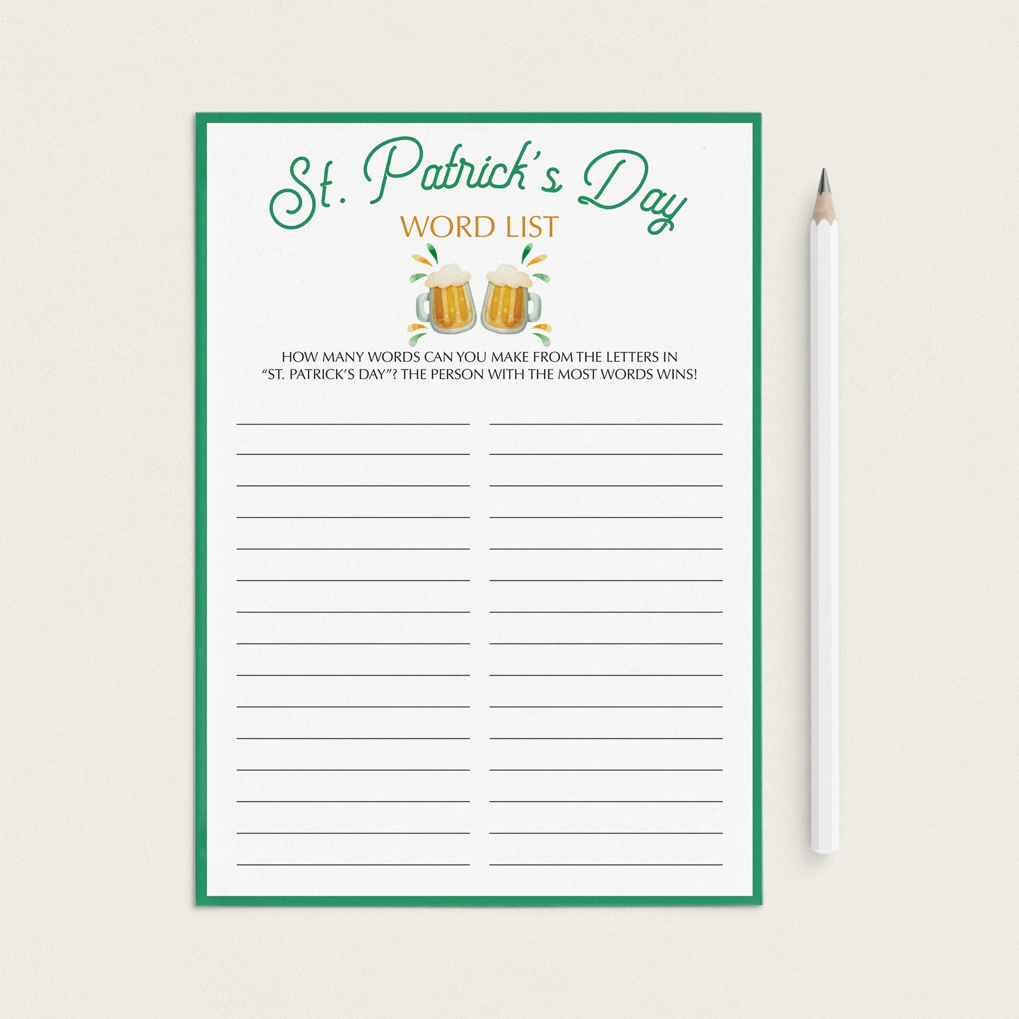 St Patrick's Day Word Game Virtual & Printable by LittleSizzle