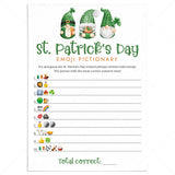 St Patrick's Emoji Game with Answer Key Printable by LittleSizzle