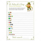 St Patrick's Day Emoji Game Fillable and Printable Instant Download by LittleSizzle