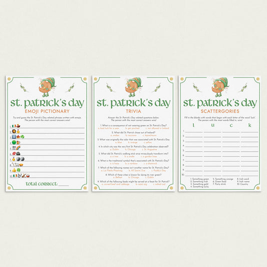 St Patricks Games for Family Instant Download by LittleSizzle
