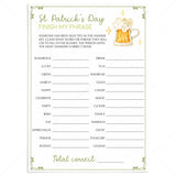 (Virtual) St Patricks Office Party Game Instant Download by LittleSizzle