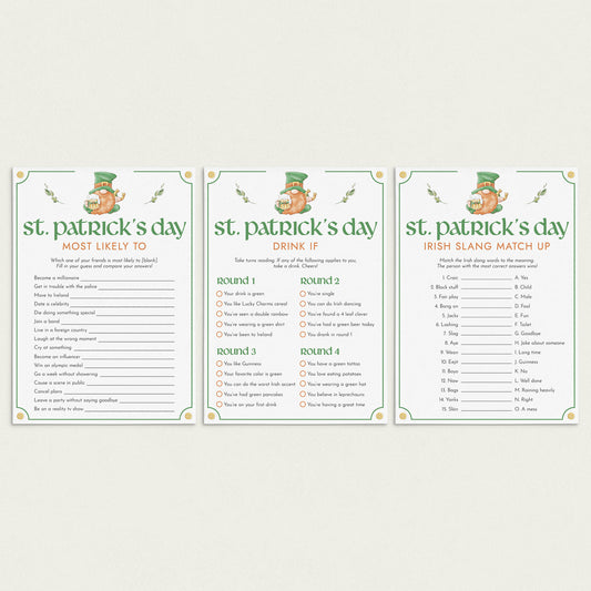 Adult St Patrick's Day Games Bundle Printable by LittleSizzle