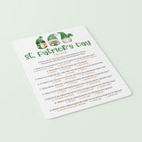 St Patrick's Day Trivia Quiz with Answer Key Printable