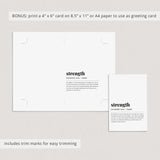 Strength Definition Print Instant Download