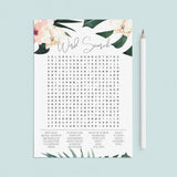Tropical Theme Bridal Shower Games Pack Printable