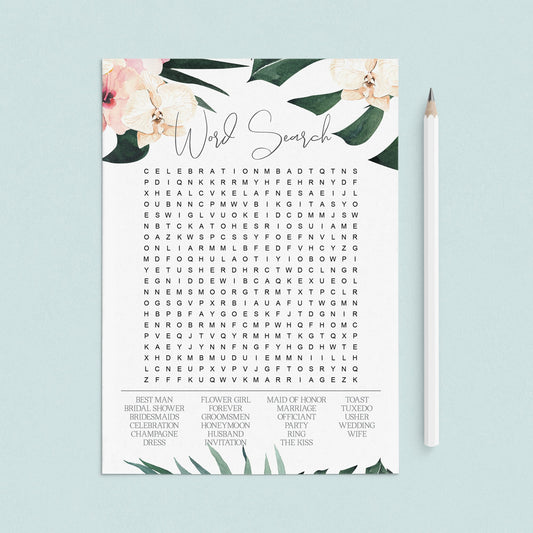 Summer Wedding Word Puzzle Game Printable by LittleSizzle