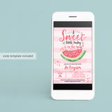 Watermelon baby shower evite editable template by LittleSizzle