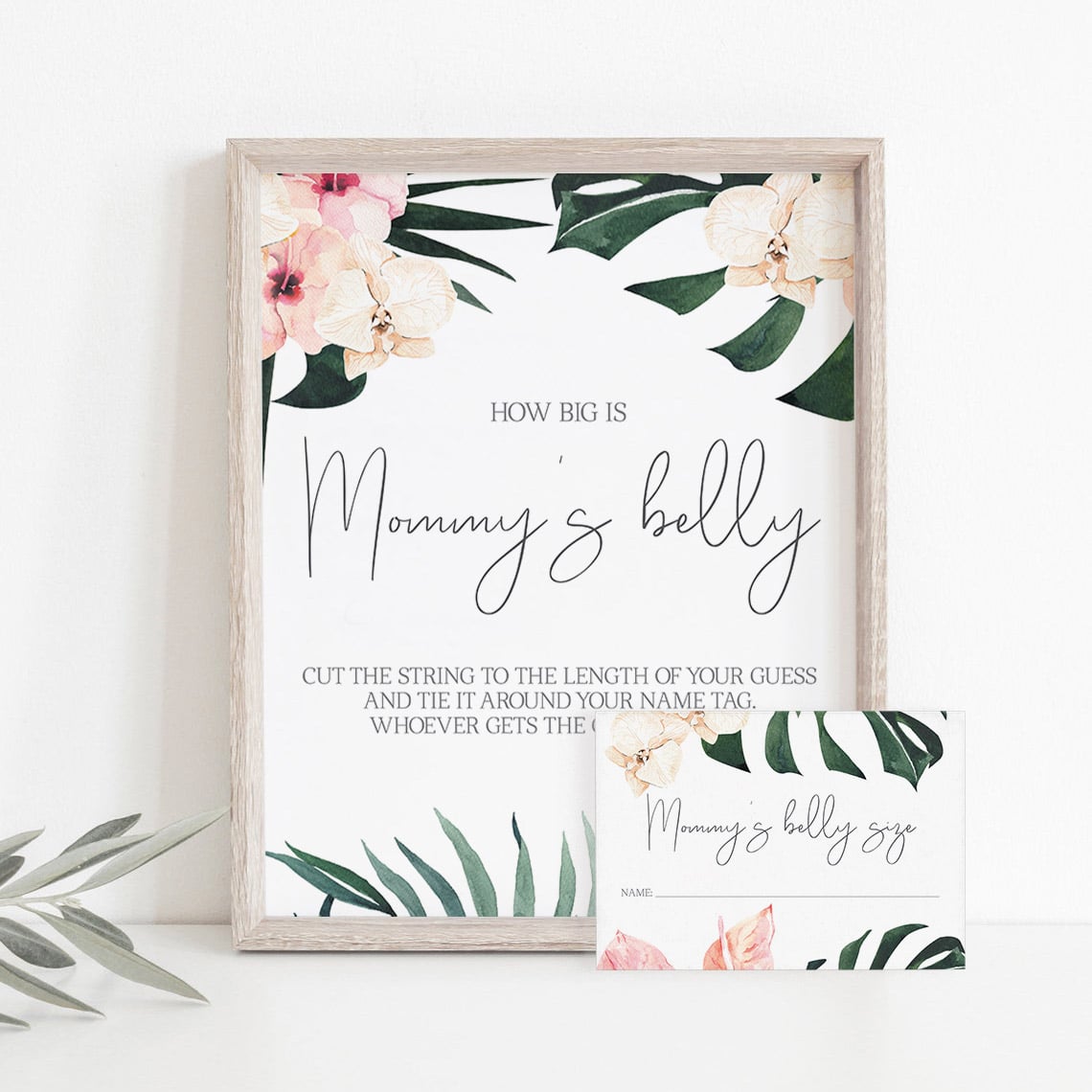 Tropical Baby Shower Activity Guess The Bump Size by LittleSizzle