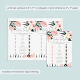 Summer Baby Shower Game Printable Baby Traits