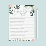 Nursery Rhyme Quiz for Summer Baby Shower by LittleSizzle