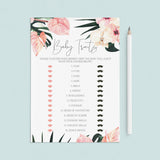 Summer Baby Shower Game Printable Baby Traits by LittleSizzle