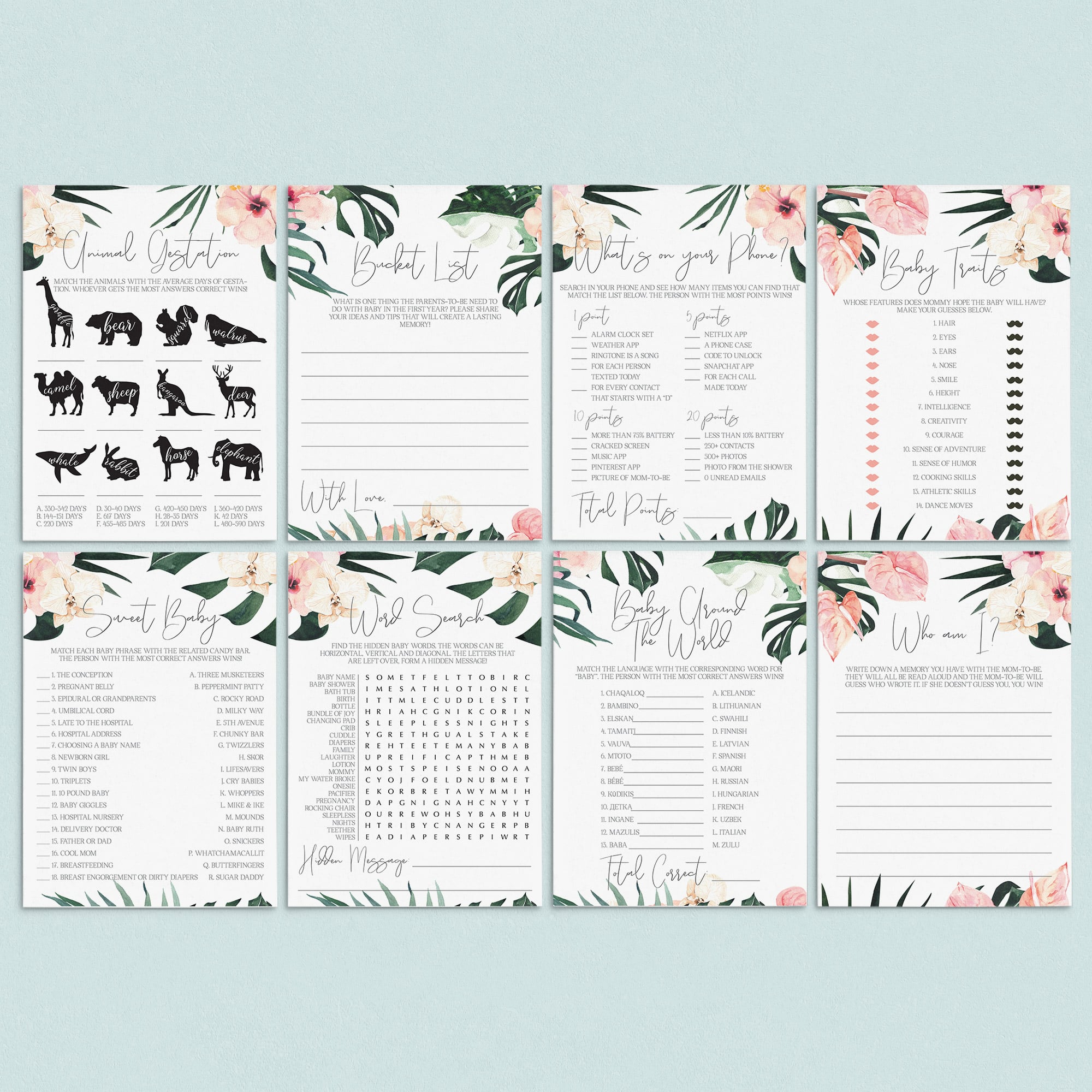 Summer Baby Shower Games and Activities Printable by LittleSizzle