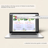 Tropical Baby Shower Invitation PDF Template