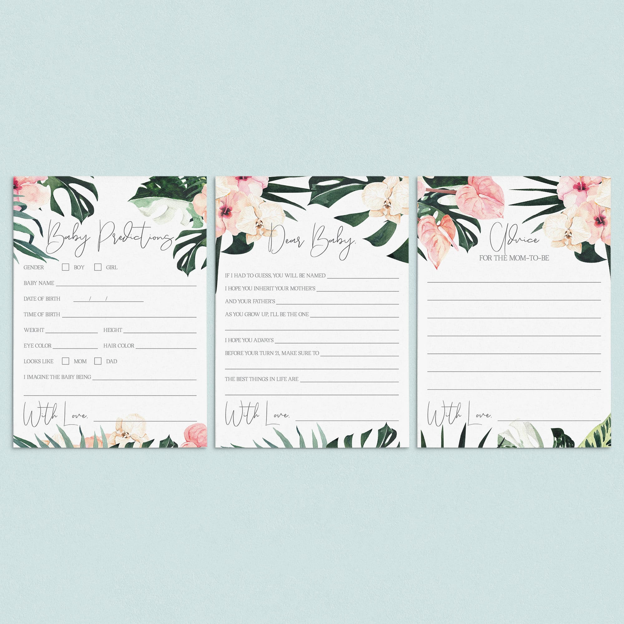 Tropical Baby Shower Activities Keepsakes for Mom by LittleSizzle