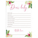 Summer baby shower wishes for baby cards printable by LittleSizzle