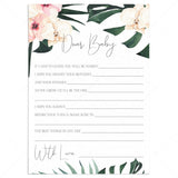 Summer Baby Shower Ideas Dear Baby Wishes Cards by LittleSizzle