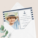 Nautical Birthday Invitation with Photo Editable Template
