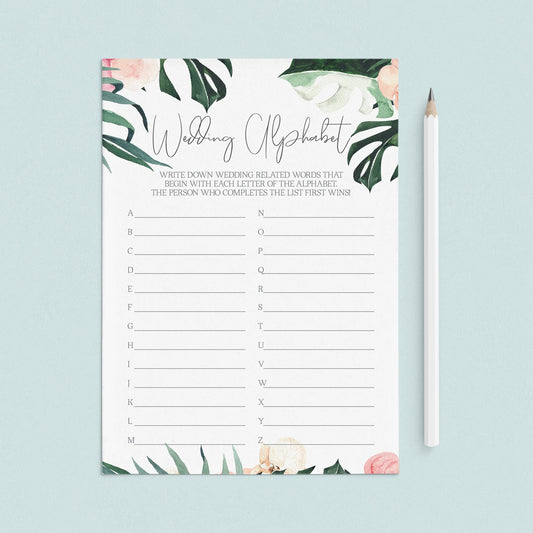 Summer Wedding Alphabet Game Printable by LittleSizzle