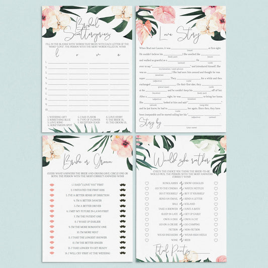 Summer Bridal Shower Games Bundle Printable by LittleSizzle