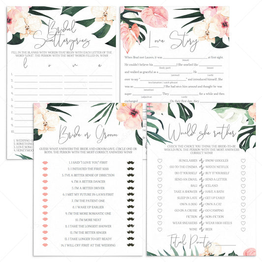 Summer Bridal Shower Games Bundle Printable by LittleSizzle