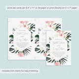 Tropical Bridal Shower Invite Template Instant Download