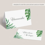 DIY buffet tent cards watercolor leaves by LittleSizzle