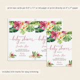 Tropical Baby Shower Invitation Suite Templates