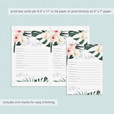 Summer Wedding Well Wishes Cards Instant Download