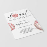 Donut Theme Baby Shower Invitation Set Templates for Girl