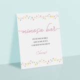 Printable Mimosa Bar Sign for Pink Shower