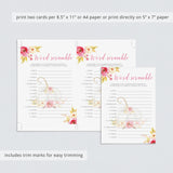 Watercolor Pumpkin Baby Shower Game Word Scramble