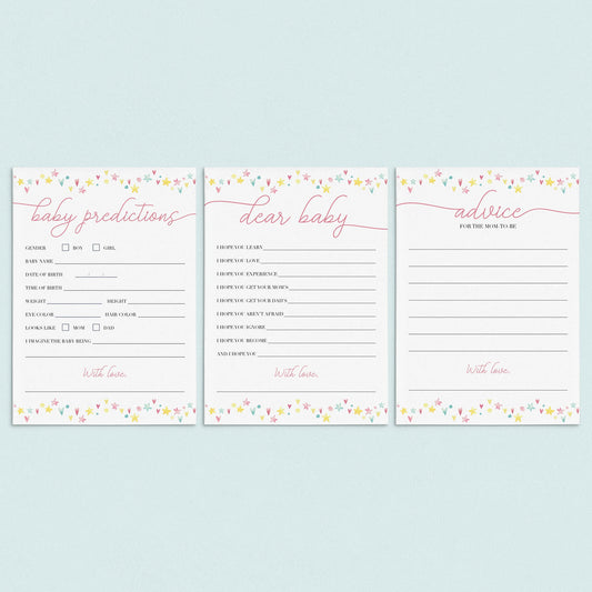 Rainbow baby shower activity pack printable by LittleSizzle