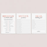Sweet Sixteen Birthday Games Bundle Printable by LittleSizzle