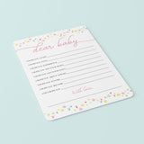 Sweet Shower Wishes for Baby Printable - Hearts and Stars
