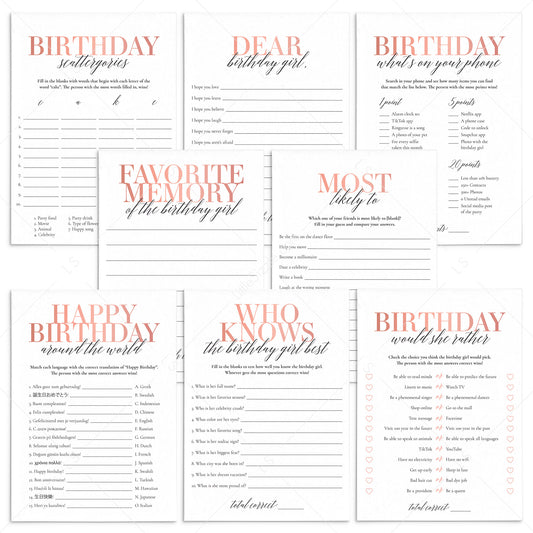 Teenage Girl Birthday Party Games Bundle Printable by LittleSizzle