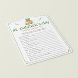 Adult St Patrick's Day Games Bundle Printable
