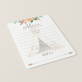 Tribal Baby Shower Advice Cards for New Parents