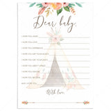 Tribal Baby Shower Wishes for Baby Card with Teepee by LittleSizzle