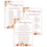 Floral Thanksgiving Dinner Party Trivia Games Printable by LittleSizzle