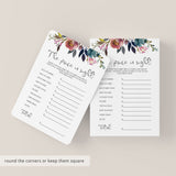 Vintage Flower Baby Shower Game Price is Right Printable