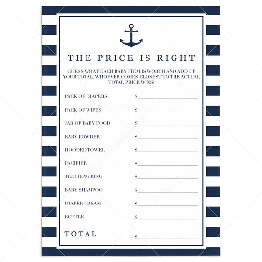 The Price is Right game cards for boy baby shower by LittleSizzle