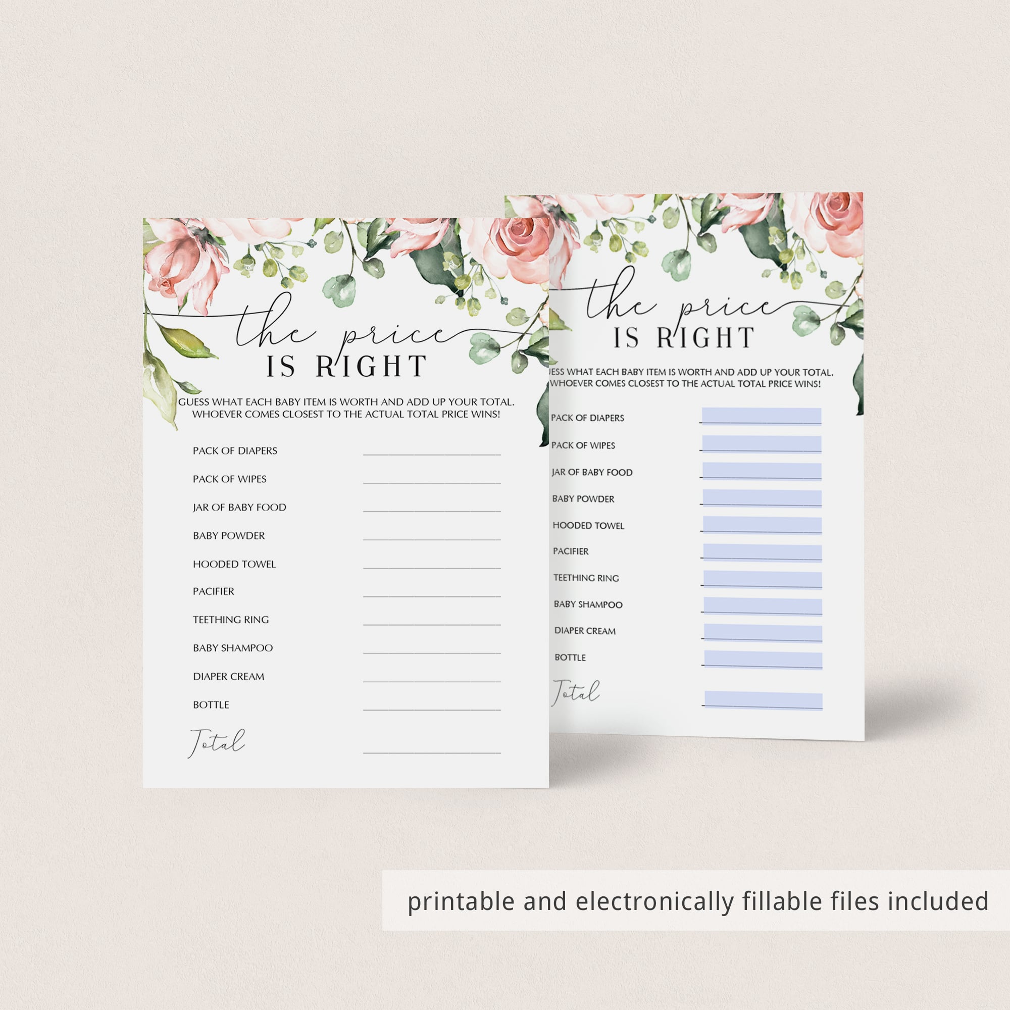 Floral baby shower games for zoom by LittleSizzle