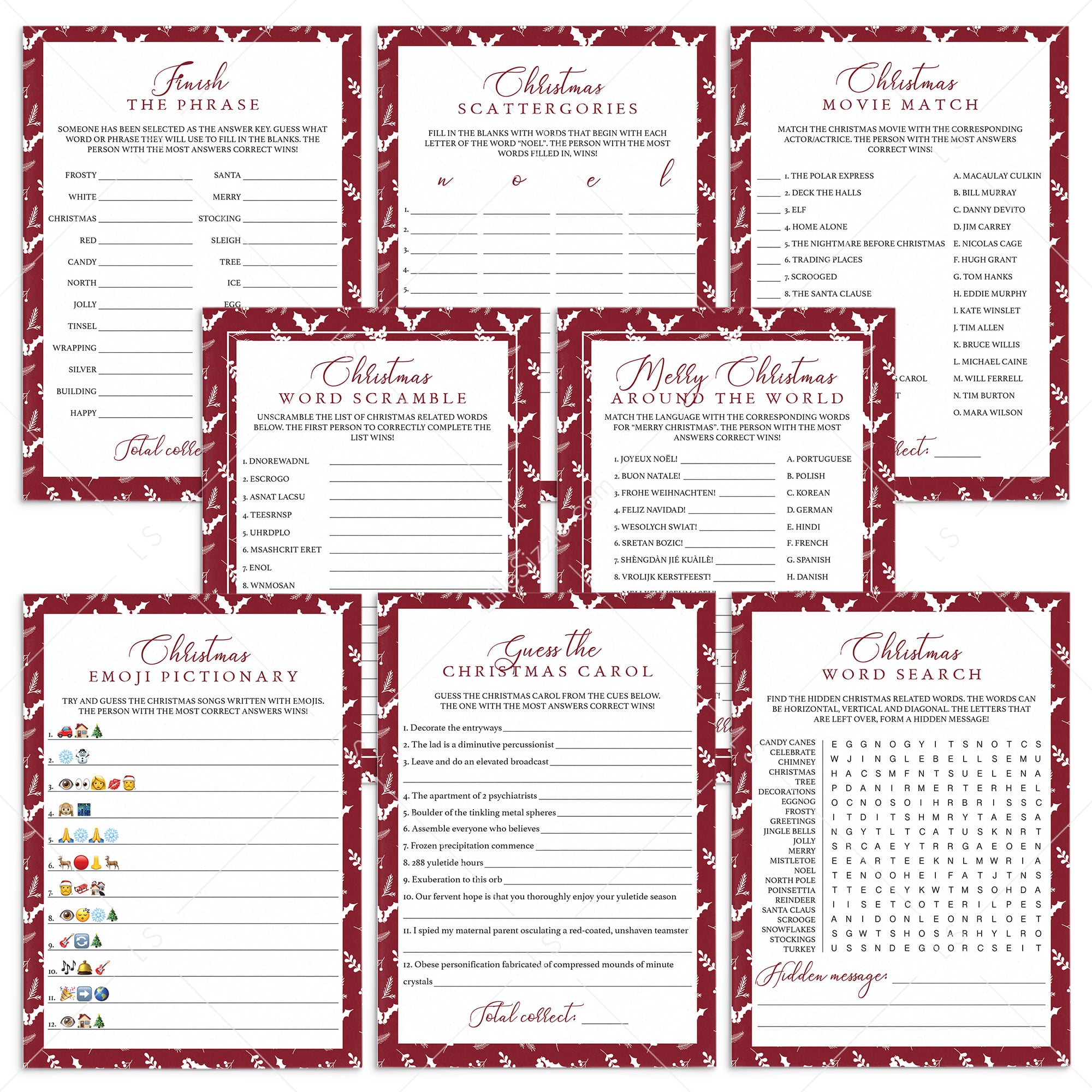 Classic Christmas Games Bundle For Adults by LittleSizzle