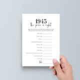 Born in 1943 82nd Birthday Party Games Bundle For Men